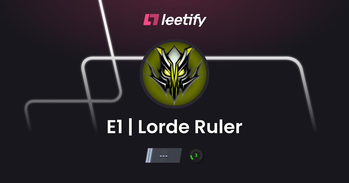 E1 | Lorde Ruler - CS2 Stats and Player Profile - Leetify
