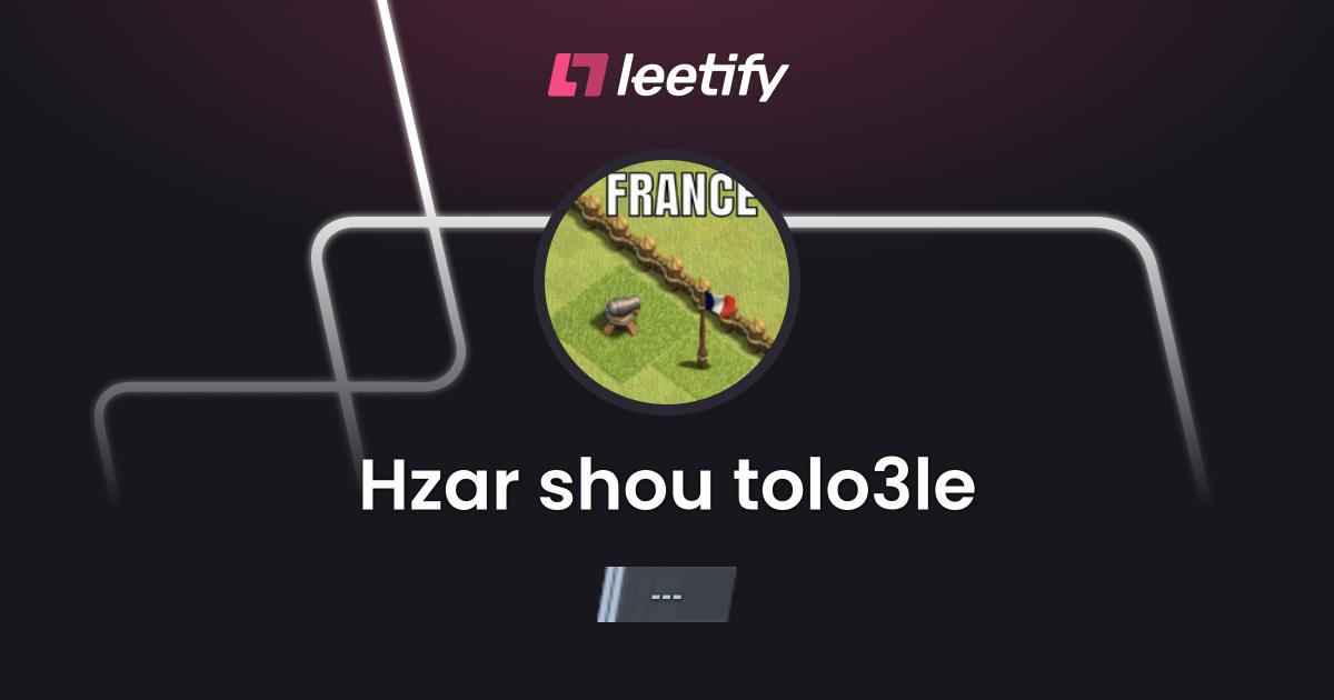 Hzar shou tolo3le - CS2 Stats and Player Profile - Leetify